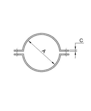 Metric Pipe Clips (108) – Stainless Steel diagram/image