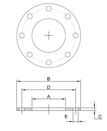 110/113 – Mild steel PN10/PN16 Backing Flanges – Zinc plated – Scotchkote – PPA coated diagram/image