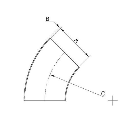Metric 45 Bends Type D+100 - OSTP Tru-Bore®  diagram/image