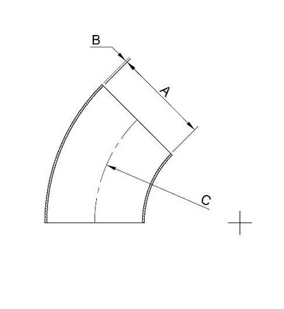 Metric 45 Bends 1.5D - OSTP Tru-Bore® diagram/image